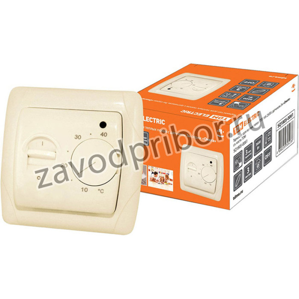 Термостат для теплых полов ТТП 16А 250В с датчиком 3м "Онега" сл. кость TDM