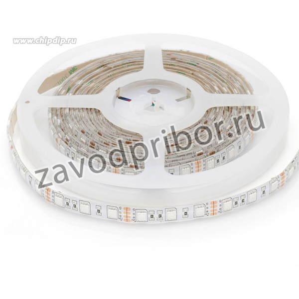 00-12, Лента светодиодная, RGB, 12В, 14.4Вт/м, 60SMD(5050)/м, 700Лм/м, IP65, 10мм, 1м