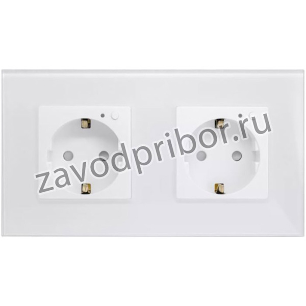 GEOZON WP-02 Умная встраиваемая розетка двойная/Wi-Fi/AC100-250В, 16А,50/60Гц/3200Вт/white GSH-SSW02