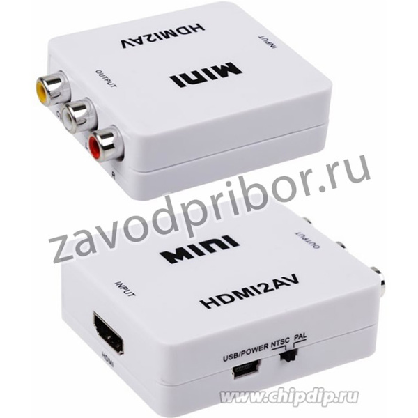 17-6931, Конвертер HDMI на 3 RCA, пластик, белый