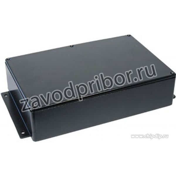 B011MFBK, Корпус для РЭА 222x146x55мм, металл, с крепежным фланцем, черный