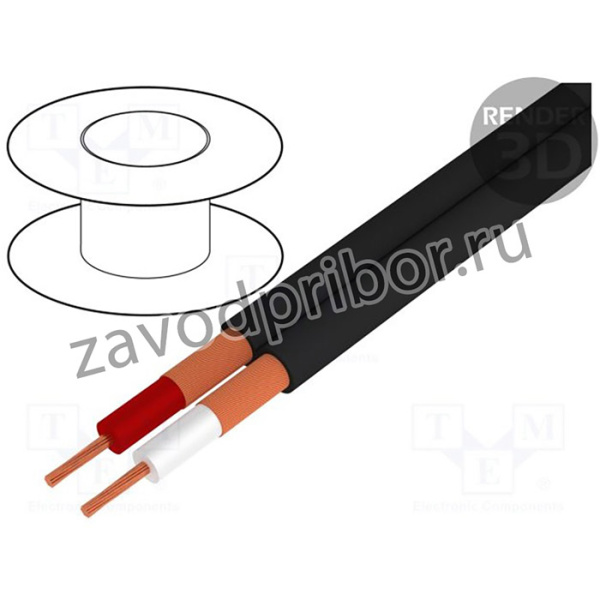 TAS-C121, Кабель микрофонный плоский 2x0,25мм2 черный