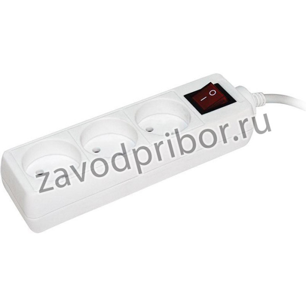 Удлинитель 3х3м без заземл. 10А IP20 УЗК 2P 250В ПВС 2х0.75 с выкл. IEK WYP10-06-03-03-K-N