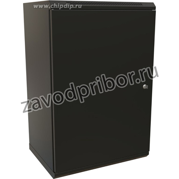 01 WRline WR-TW-2266-SR-RAL9004 Шкаф настенный 19-дюймовый (19"), 22U, 1086x600х600мм, цельнометаллическая дверь с замком, цвет черный (RAL