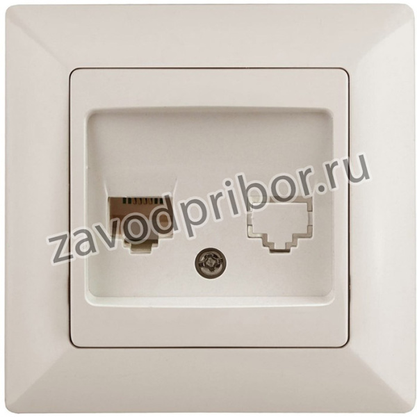 430302 Розетка информационная RJ45, СУ, Solo, сл.кость Б0043383