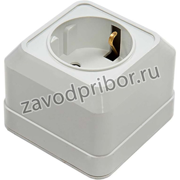 Розетка 1-м BOLLETO защ. шторки с заземл. накл. 7028х бел. ASD / IN HOME 4690612000954
