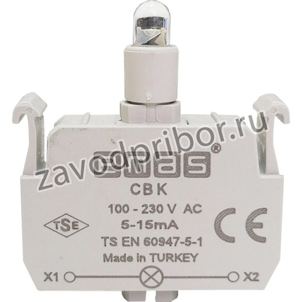 Блок-контакт подсветки CВK с красным светодиодом, серия C, 100-230В AC CBK