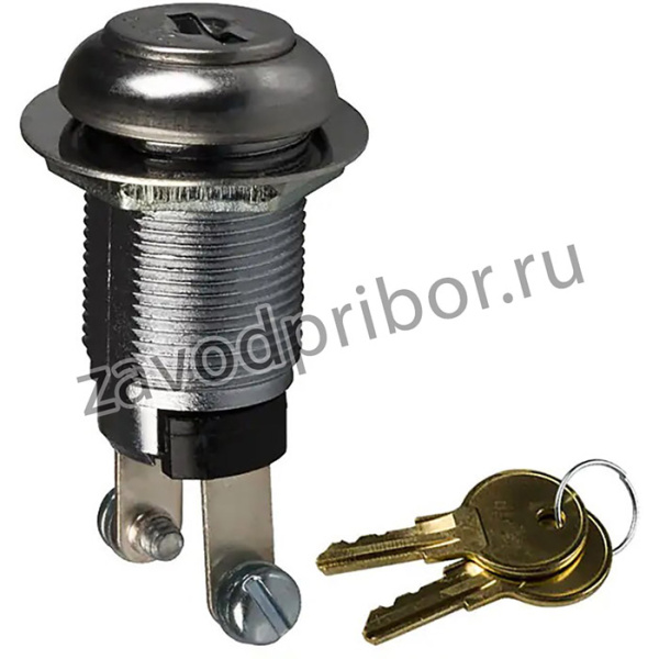 2SWK231AL101, Switch Key Lock OFF (ON) SPST 90° Flat Key 1A 120VAC Screw Panel Mount