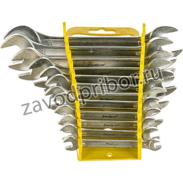 Набор ключей гаечных рожковых, углеродистая сталь, 12 предметов 43-2-522