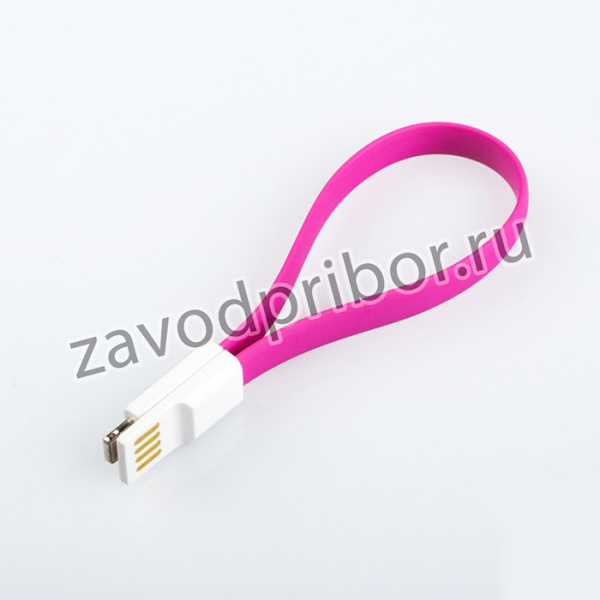 USB Дата-кабель на магните для Apple 8 pin, розовый, коробка