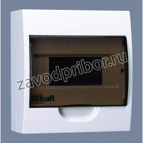 Корпус навесной ЩРН-П-8 20х18х10 8мод. IP41 пластик. DEKraft 31010DEK