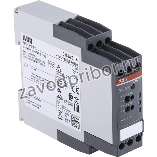 1SVR730660R0100 CM-IWS.1S, Insulation Monitoring Relay, 1, 3 Phase, SPDT, 0 250 V ac, 0 300V dc, DIN Rail