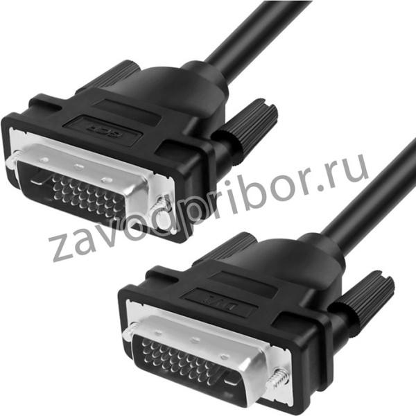 GCR-DM2DMC-1.0m, GCR Кабель 1.0m DVI-D, черный, OD 8.5mm, 28 AWG, DVI/DVI, 25M/25M, двойной экран