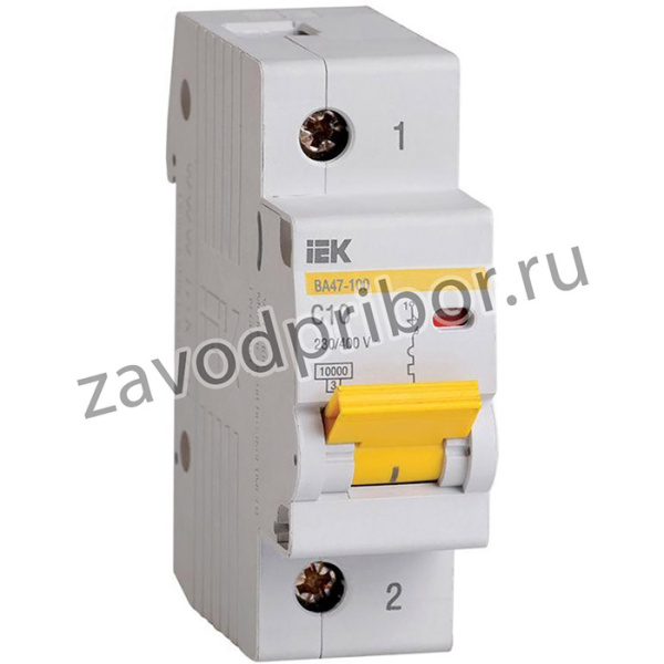 Выключатель автоматический модульный 1п C 10А 10кА ВА47-100 IEK MVA40-1-010-C