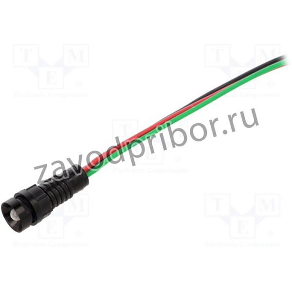 LRG-D5-230ACWK, Индикат.лампа: LED, вогнутый, 230ВAC, Отв: d11мм, IP40, пластик