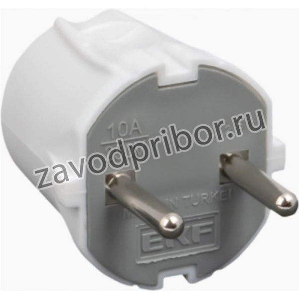 Вилка Proxima прямая, без заземления, белая, 10А, 250 В AVP10-10-r