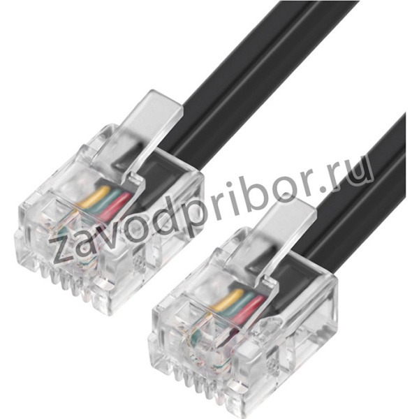GCR-53351, GCR Телефонный шнур удлинитель для аппарата 0.25m 6P4C (джек 6p4c - jack 6p4c) черный