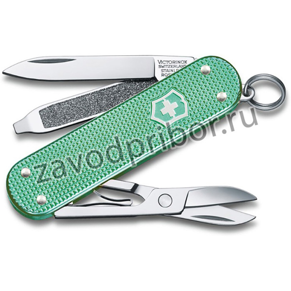0.6221.221G, Нож-брелок Victorinox Classic SD Alox Colors, 58 мм, 5 функций, "Minty Mint"