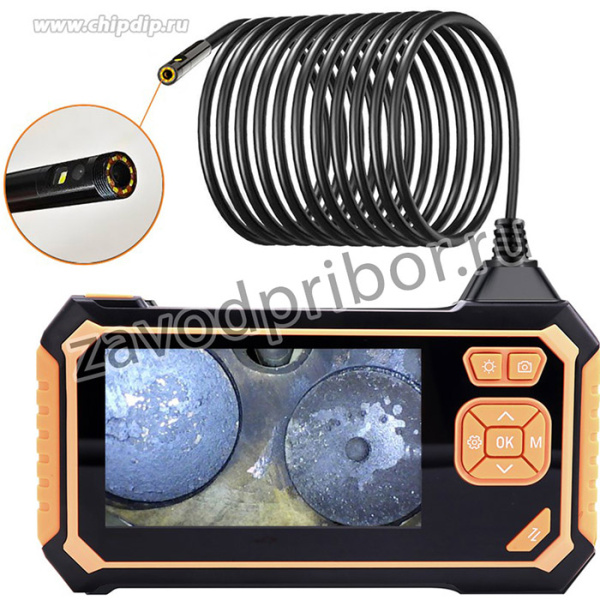 Видеоэндоскоп промышленный защищенный, 4.3", 2Мп, 2 камеры, 1920х1080, 3м, 8 мм, iCartool IC-V117