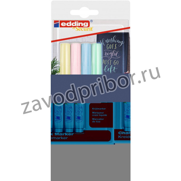 Набор меловых маркеров edding 4085 Pastel. 4 шт. блистер