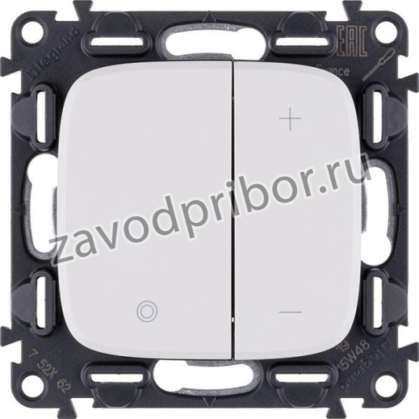 Механизм светорегулятора кнопочного Valena Allure 400Вт универс. без нейтрали с лицев. панелью бел. Leg 752762