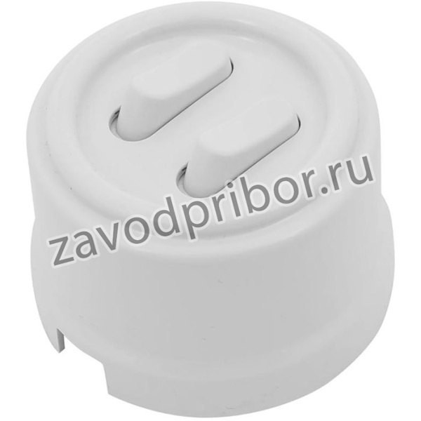 Выключатель 2-кл. ретро ABS-пластик бел. Bironi B1-222-21