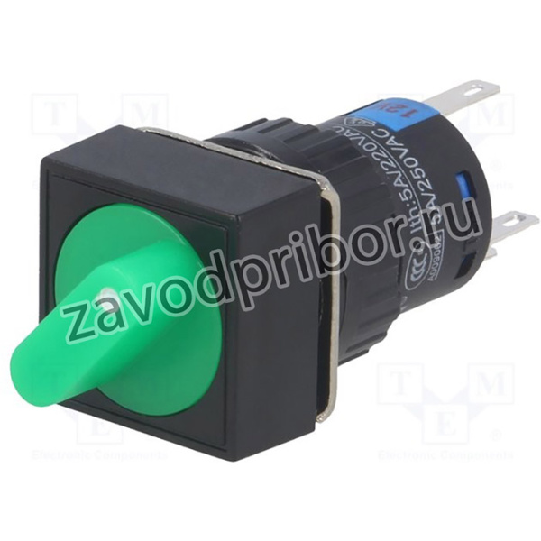 V16-11XAF-2-12G, Переключатель: поворотный, Пол: 2, SPDT, 3A/220ВAC, 2A/24ВDC