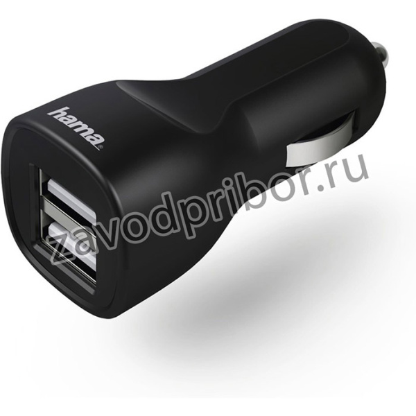 Автомобильное зар./устр. Hama H-1401660 1.2A+1.2A 2xUSB универсальное черный (00173624)