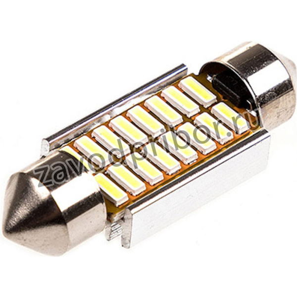 Автолампа диод T11 C5W 16 SMD диодов 1-конт 36мм белая салон S08201313