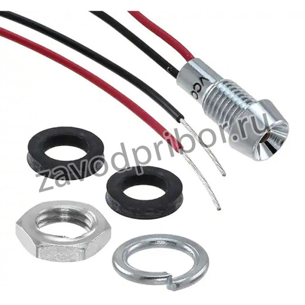 L60D-A28-W, Panel Mount Indicator Round 0.232" LED 28V Wire AMB MS
