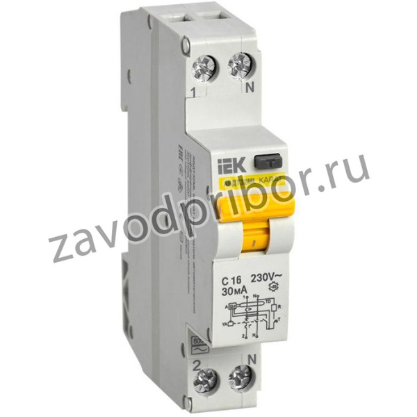 Выключатель автоматический дифференциального тока С 16А 30мА АВДТ32МL KARAT IEK MVD12-1-016-C-030