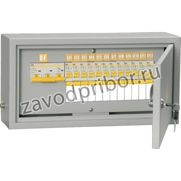 Щит ОЩВ-12/ОБЩ-3-100-12-0 (ВВ100А 12х16А) IP31 IEK MSM10-3N-100-12-31