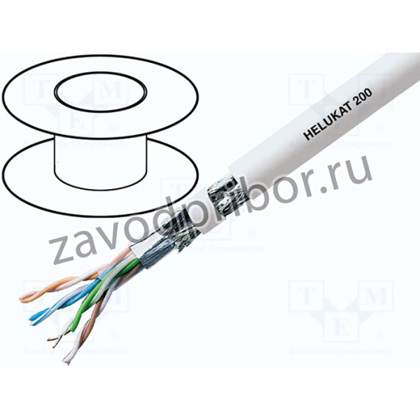 HELUKAT200-SFTP-SP, Кабель, HELUKAT200,SF/UTP, 5e, одножильный, Cu, 4x2x24AWG, PVC