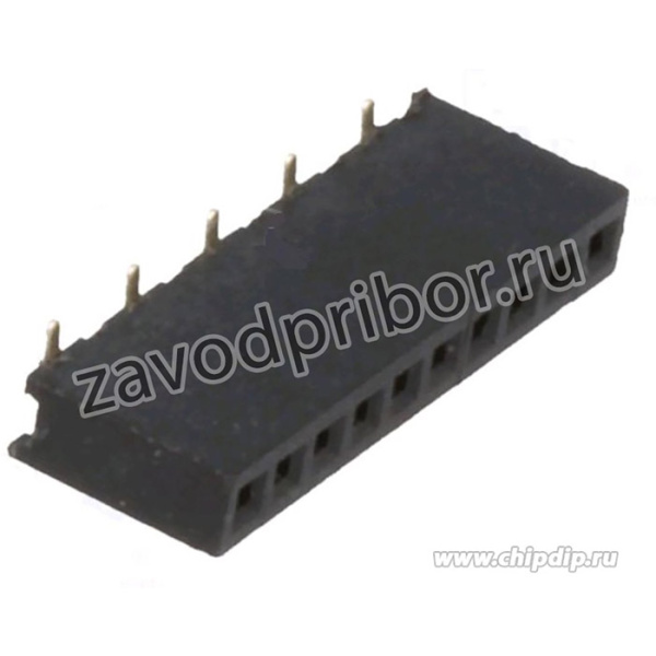 PBS1.27-10A/BS (DS1065-02-1*10), Гнездо на плату 1.27мм 1х10pin SMD