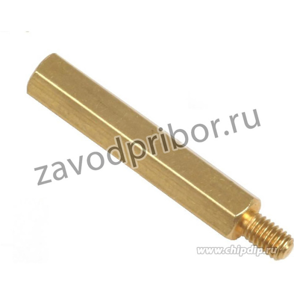 PCHSN-25, Стойка для печатных плат, шестигр., латунь, М3, 25мм