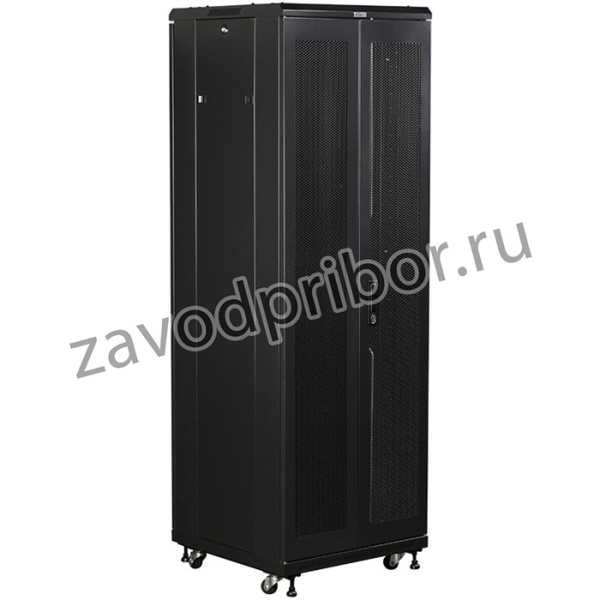 Шкаф коммутационный Lanmaster (TWT-CBB-18U-6X8-G1) напольный 18U 600x800мм пер.дв.стекл металл 2 бок.пан. 800кг черный