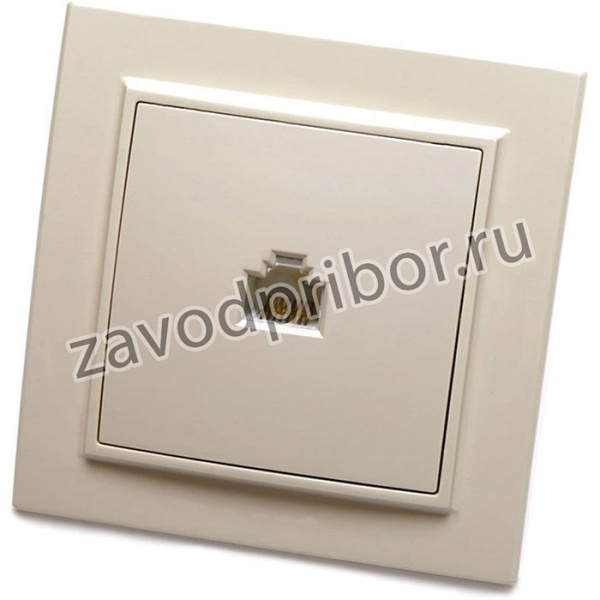 Розетка компьютерная 1-местная RJ-45, серия Эрна, слоновая кость, PST00-9007-02 39233