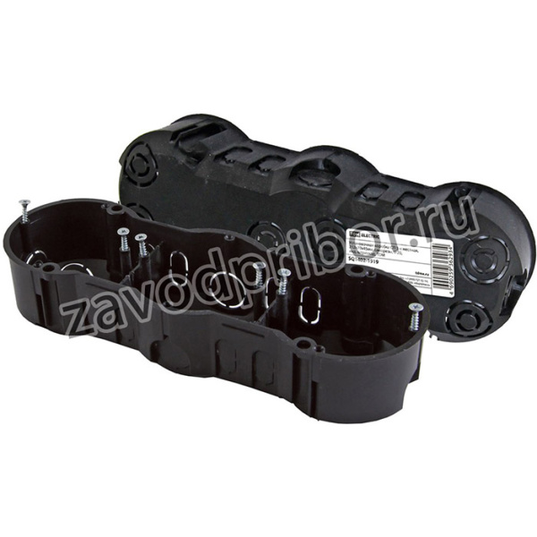 Установочная коробка СП 3-х местная, 212х70х45мм, саморезы, IP20, инд. штрихкод, TDM