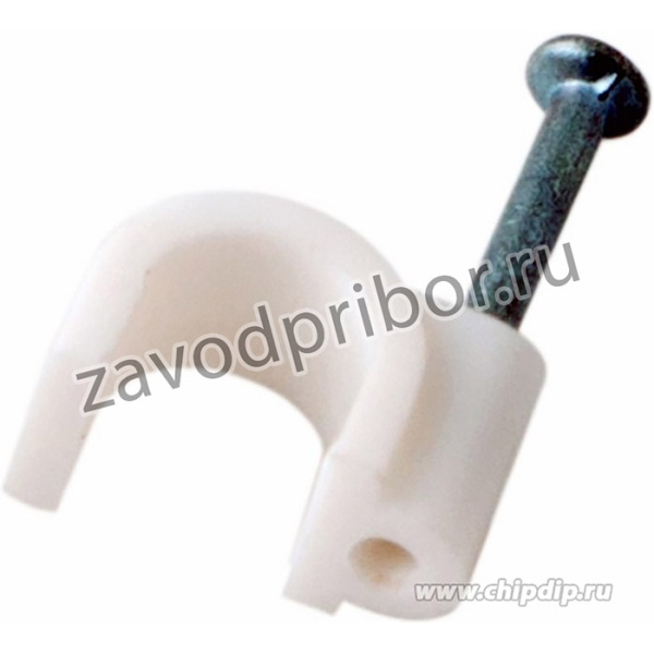 07-4006, Крепеж кабеля круглый 6 мм, белый (упак. 50 шт)