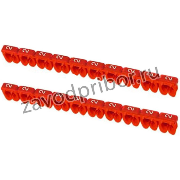 Маркер наборный - символ 2 красный 2,5 мм2 (150 шт.) SQ0534-0018