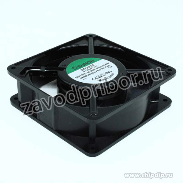DP203A2123LST.GN, Вентилятор осевой, 230В AC, 120х120х38мм, 0.06А, 11Вт, скольжения, 2000об/мин, коннектор