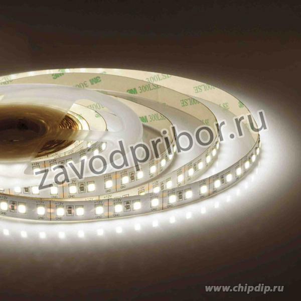 00-118, Лента светодиодная, теплый белый, 12В, 12Вт/м, 120SMD(2835)/м, 1300Лм/м, IP20, 10мм, 1м