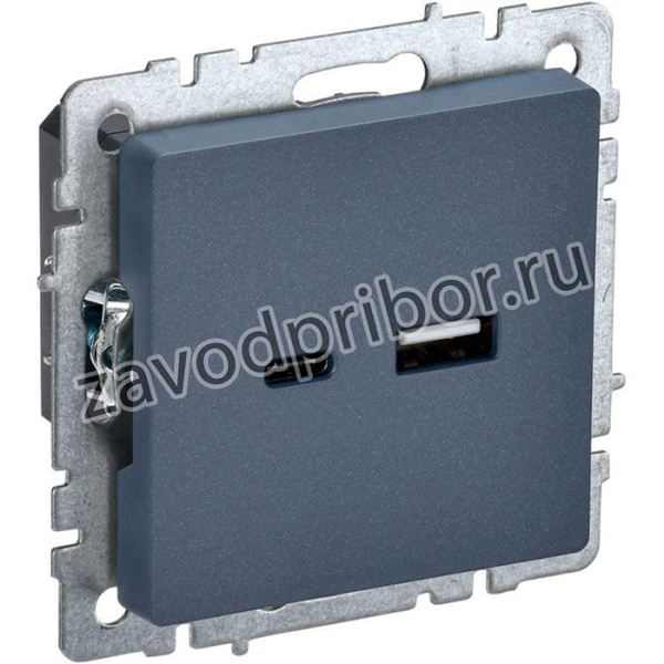 Розетка BRITE USB A+C 18Вт РЮ11-1-БрМ маренго IEK BR-U22-018-K35