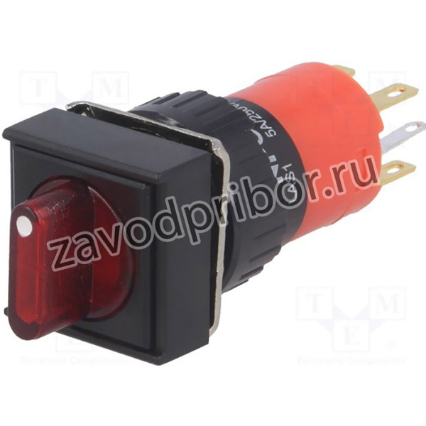 V16-11XFJC-2-R, Переключатель: поворотный, Пол: 2, SPST-NO + SPST-NC, 3A/220ВAC