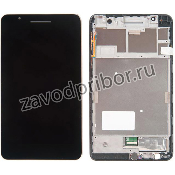 Дисплей (экран) в сборе с тачскрином для Asus MeMO Pad 7 ME171C-1A черный с серебристой рамкой (Premium SC LCD)