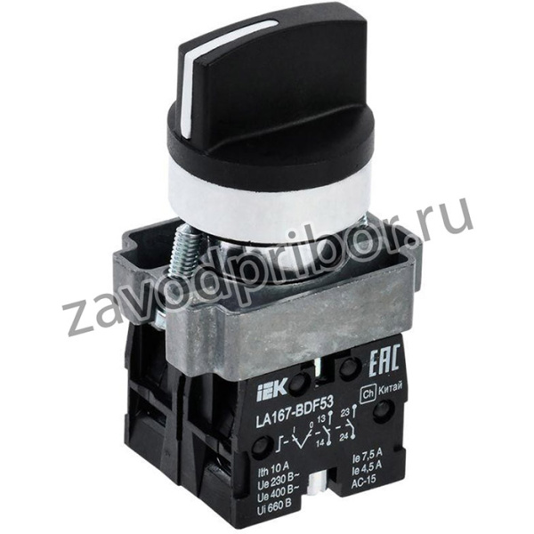 BSW20-BDF53- 4-24-67-3-K02, Переключатель LA167-BDF53 3 полож. 2з черный IEK