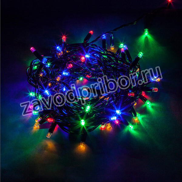 CL44 Гирлянда линейная, 200 LED мульти, с эффектом стробов, 20 м +1.5м черный шнур, IP65 32978