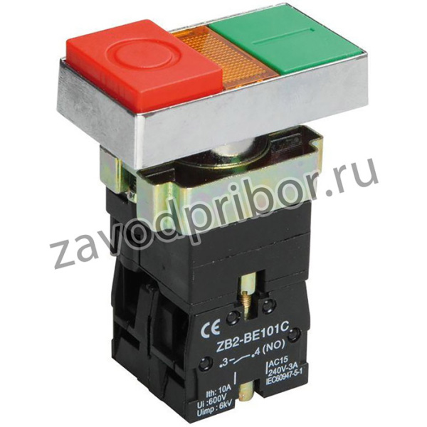 Кнопка LAY5-BW8465 "I-O" сдвоенная c подсв. IEK BBD40-BW-K51