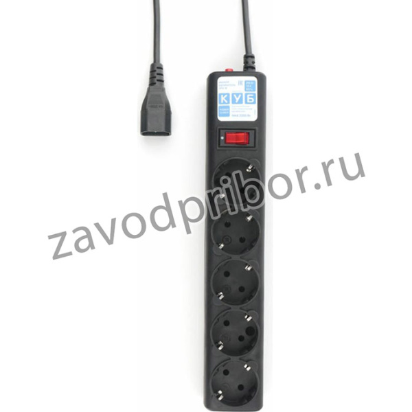 Фильтр-удлинитель 0,5 м д/подключения к UPS (C14), 5 розеток (черный) 10А/2, 2кВт, SPG5-В1
