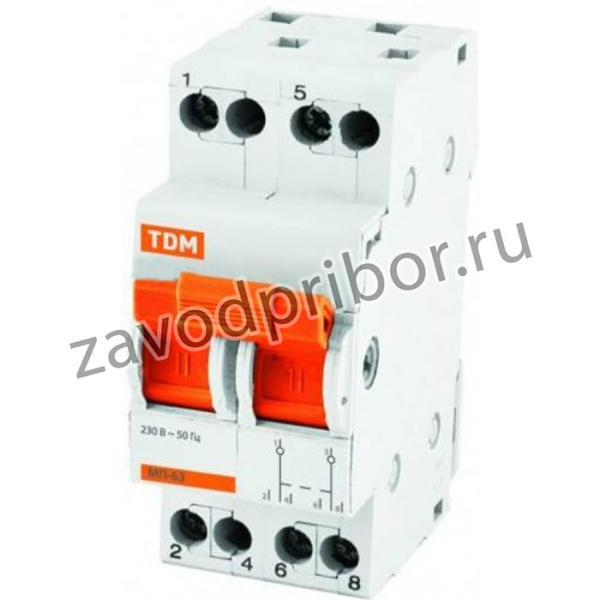 Модульный переключатель трехпозиционный МП-63 2P 40А SQ0224-0016